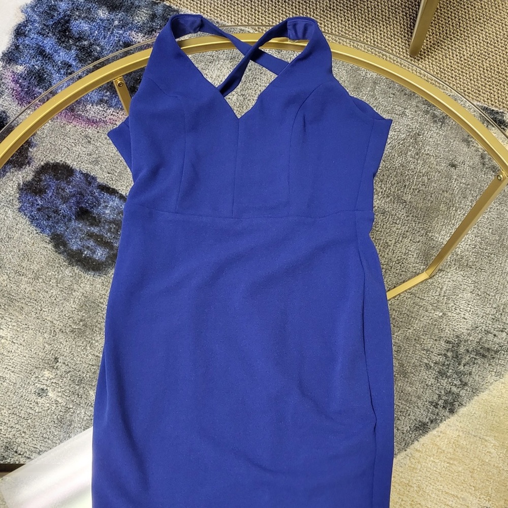 Cobalt Blue Dress With Crosscross Low Back Size S